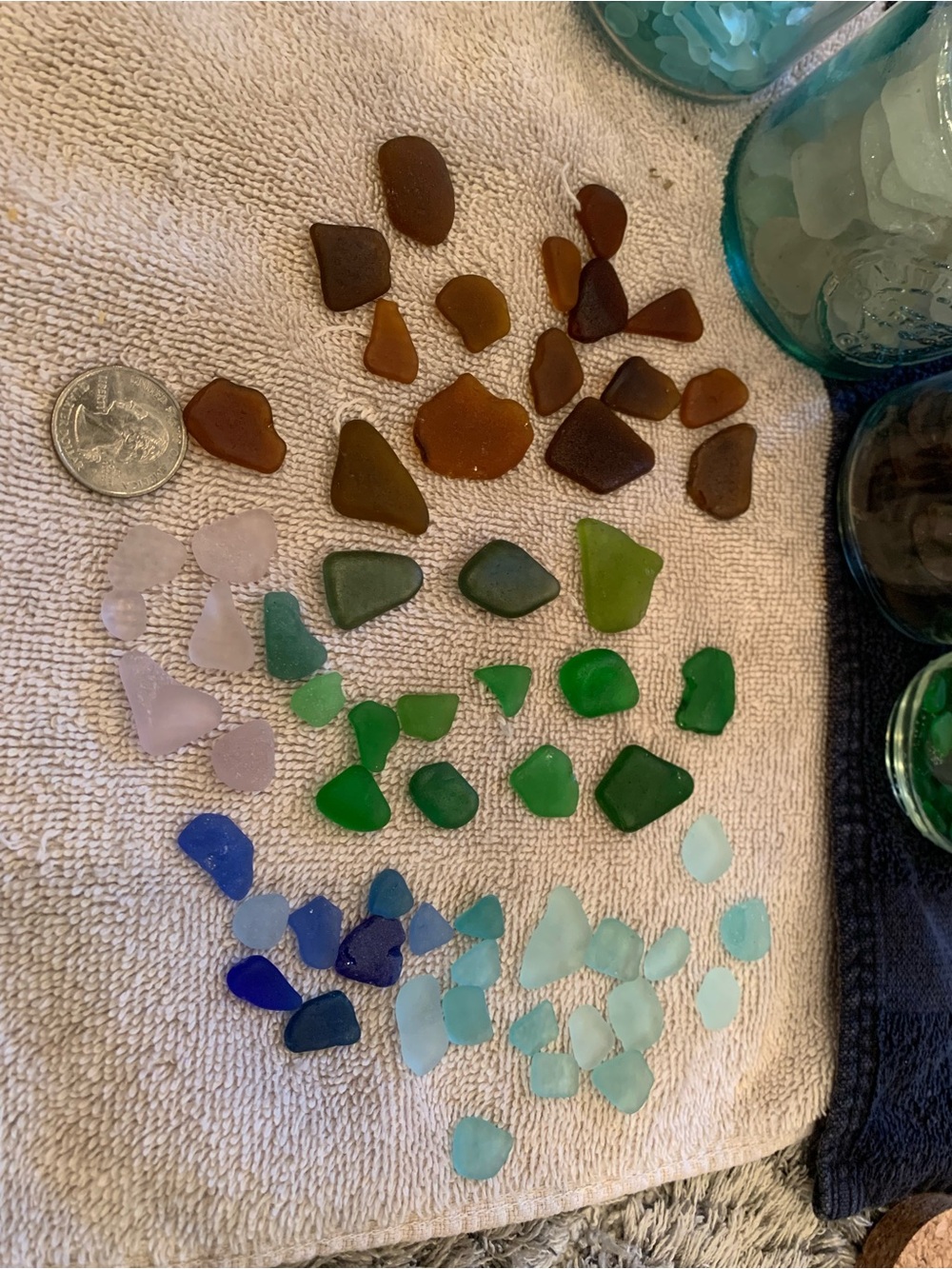 Assorted beach glass
